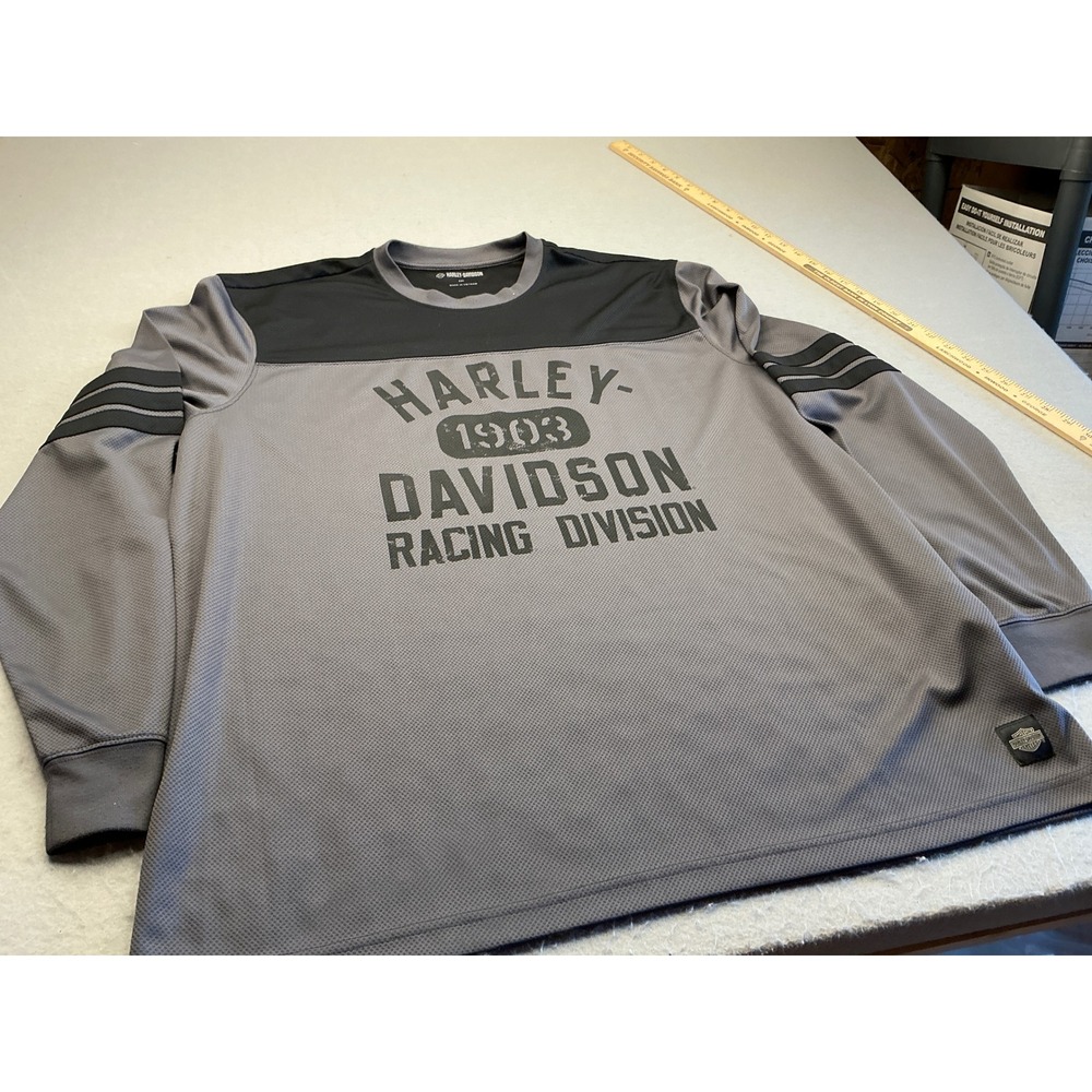 Harley-Davidson Long Sleeve Jersey‎ Racing Division 2XL Grey Black 96544-23VM